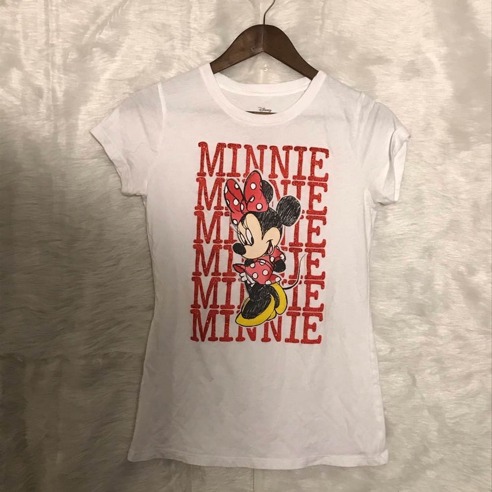 Disney Minnie Mouse Glitter Tee Girls Size XL